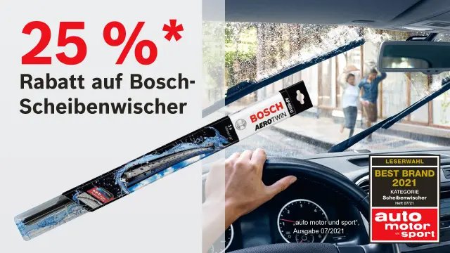 Bosch-Scheibenwischer und Hinweis auf Rabatt
