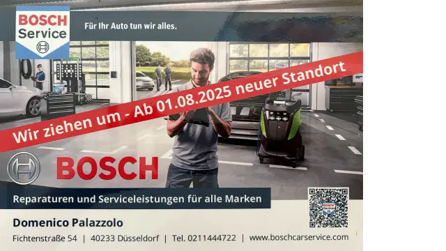 Autowerkstatt Domenico Palazzolo – Hinweis auf Umzug ab dem 01.08.2025