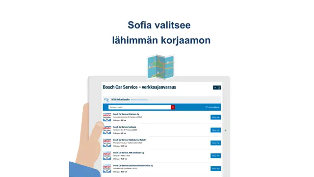 Olet aina tervetullut lähelläsi olevalle Bosch Car Service -korjaamolle